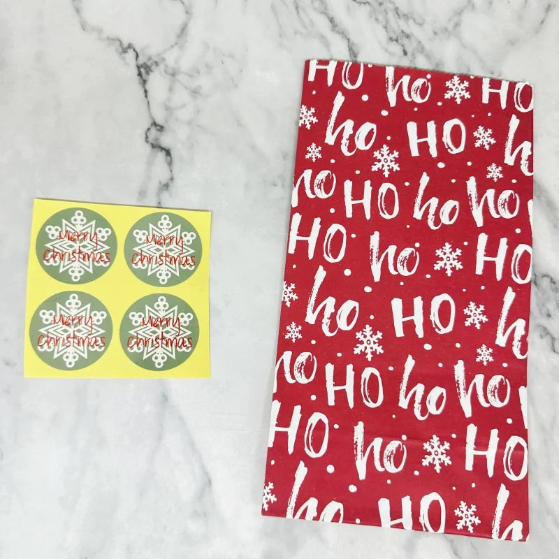 Christmas Kraft Paper Bags Merry Christmas Cookie Candy Gift Packaging Bags 2026 New Year Party Favors Packing Supplies