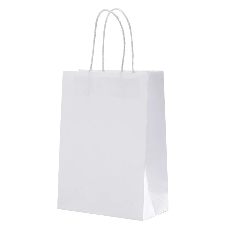 5 pcs Kraft Paper Bags Snowman Christmas Gift Bags with Handle 15x8x21cm Cookie Packaging Bags Wedding Party Favor Boxes