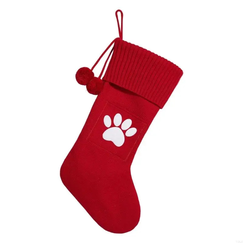 Christmas Stocking Treats Holder Bag Acrylic Fibre Stocking with Integrated Loop for Railings, Doorway, Wall, and Store Y5GB