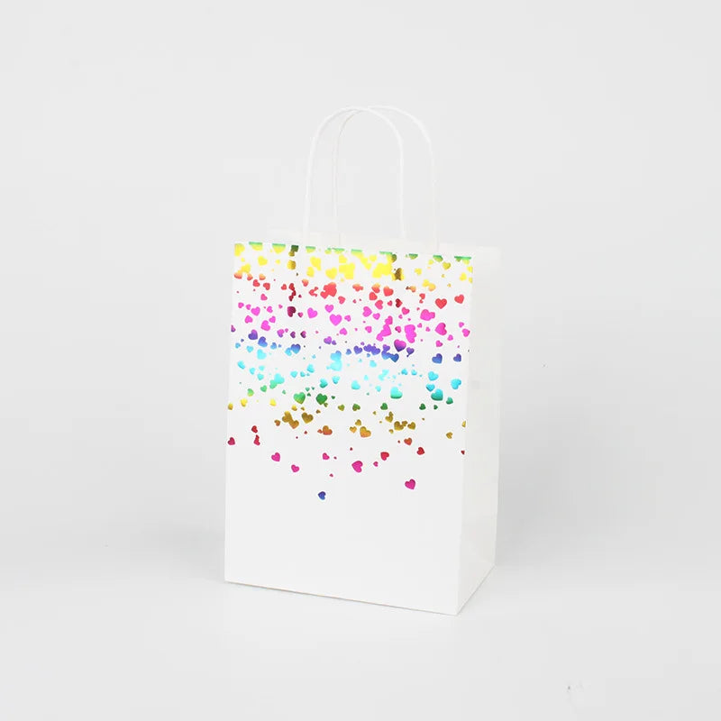 5 pcs Kraft Paper Bags Snowman Christmas Gift Bags with Handle 15x8x21cm Cookie Packaging Bags Wedding Party Favor Boxes