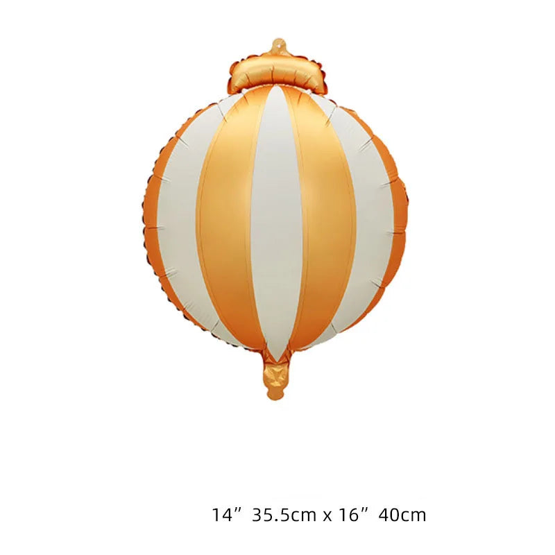 Christmas Ornament Ball Foil Balloon Striped Star Balloons Golden Bow Xmas Tree Hanging Decor Merry Christmas Ballons
