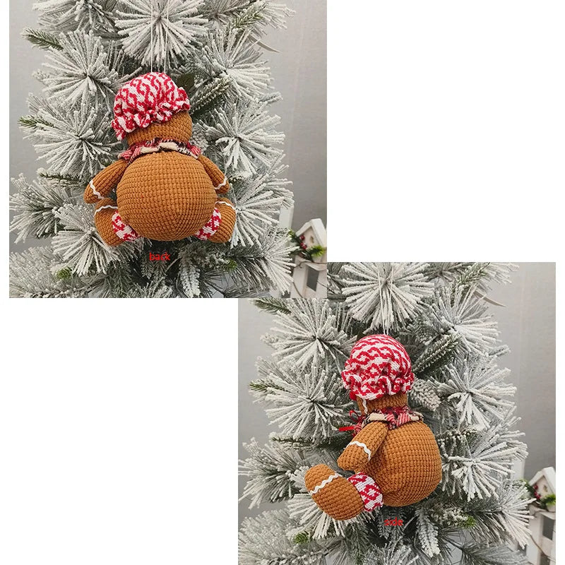 Gingerbread Man Christmas Tree Topper Decorations Funny Xmas Gingerbread Hugger Decor for Tree Wine Bottle Curtain Ornaments