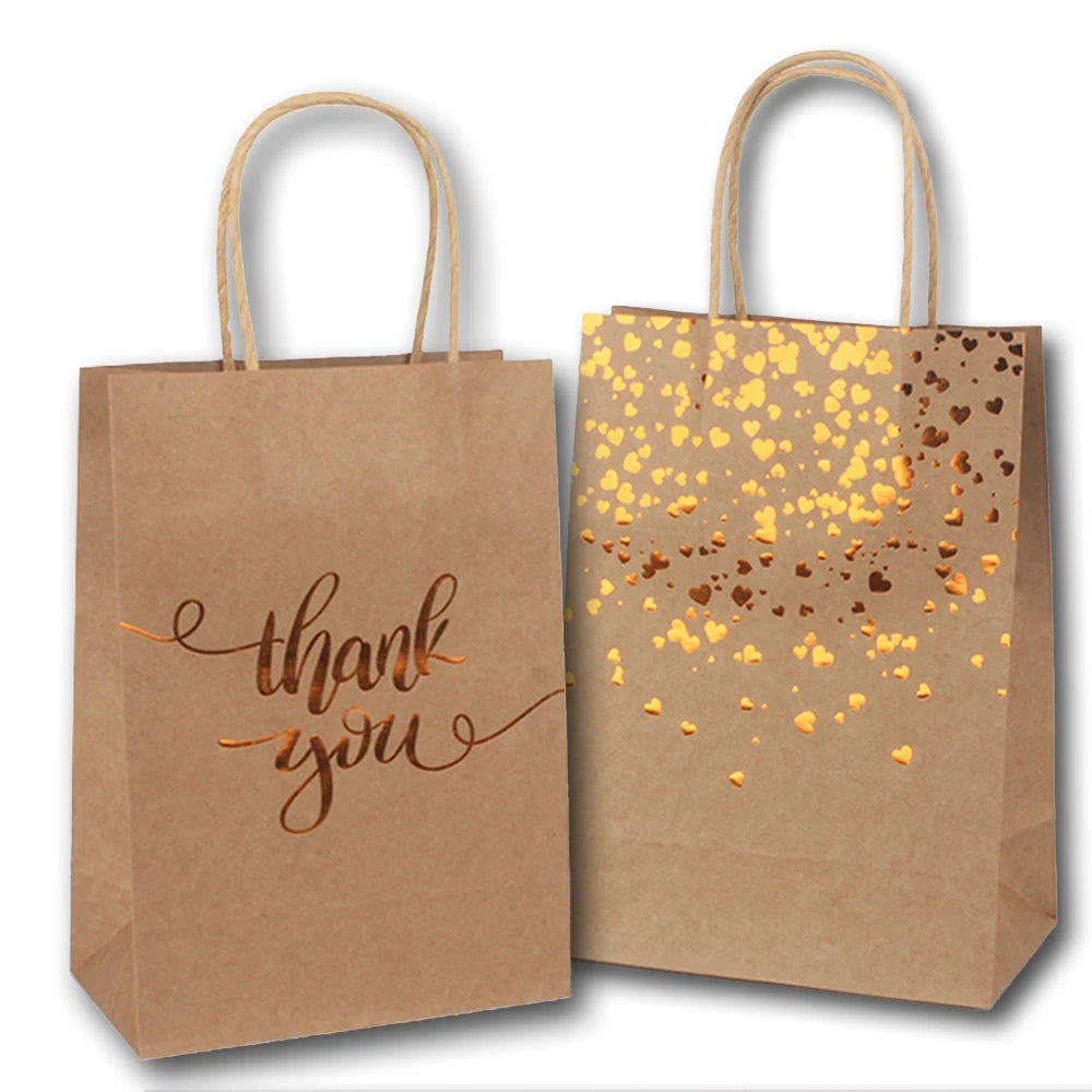 5 pcs Kraft Paper Bags Snowman Christmas Gift Bags with Handle 15x8x21cm Cookie Packaging Bags Wedding Party Favor Boxes
