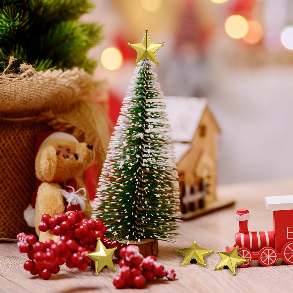 Christmas Tree Topper Stars 50 Pack Mini Gold Treetop Decorations for Home Holiday Party Decor