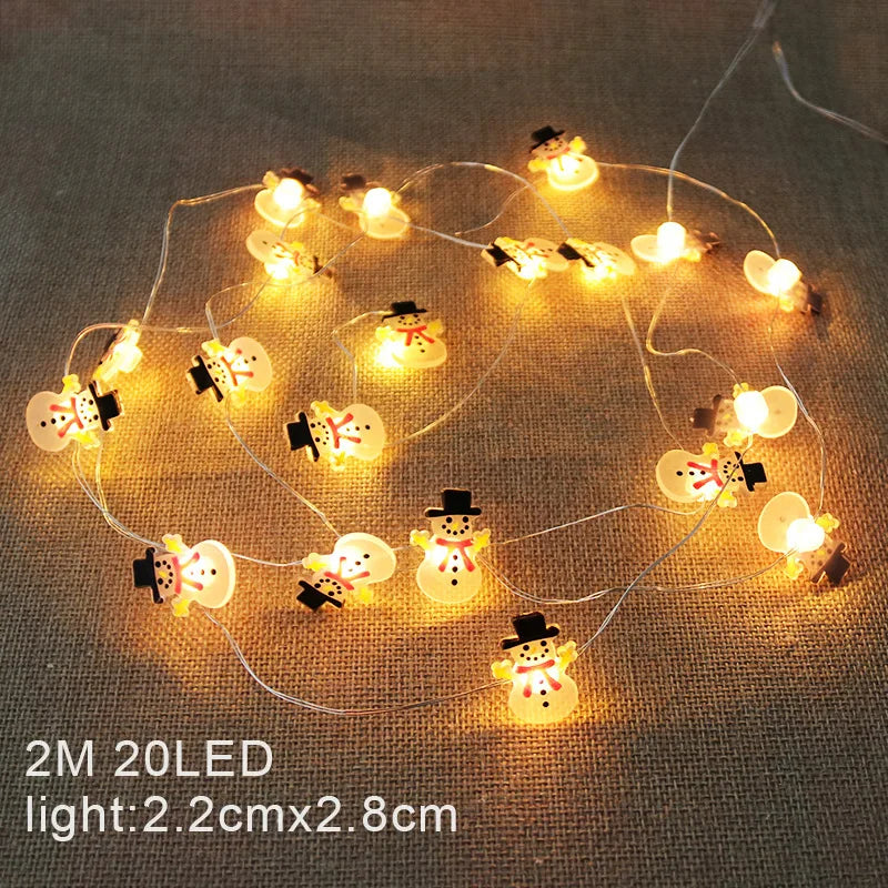 Christmas Decoration String Lights 2M 20 LED Fairy Garland Battery Powered Bedroom Living Room Garden Festive Light String