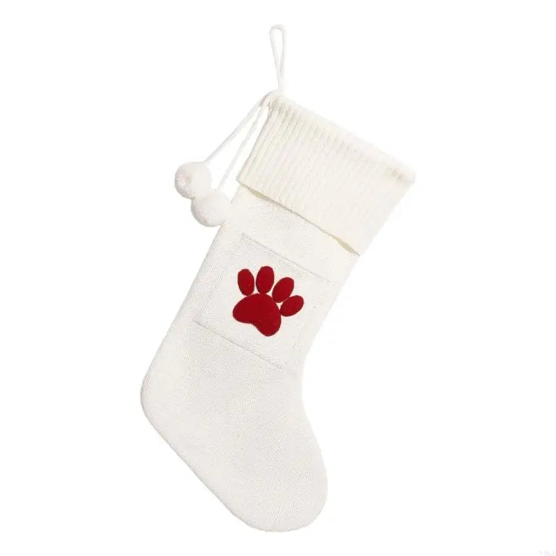 Christmas Stocking Treats Holder Bag Acrylic Fibre Stocking with Integrated Loop for Railings, Doorway, Wall, and Store Y5GB