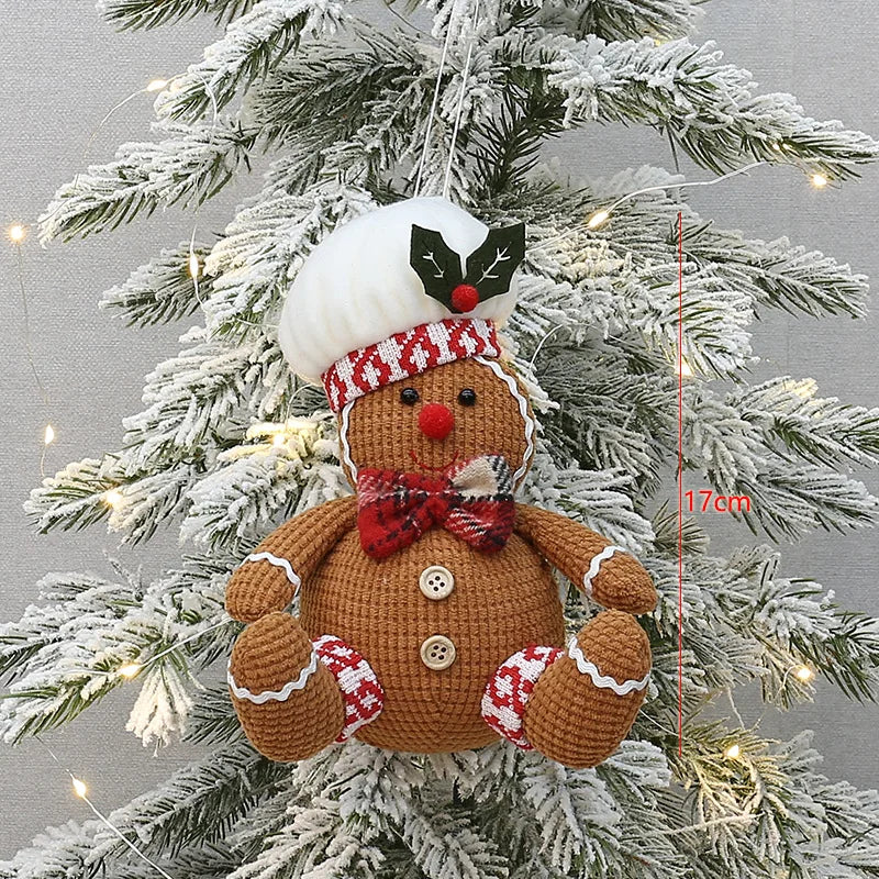 Gingerbread Man Christmas Tree Topper Decorations Funny Xmas Gingerbread Hugger Decor for Tree Wine Bottle Curtain Ornaments