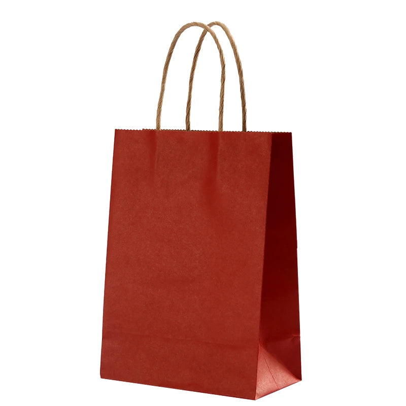 5 pcs Kraft Paper Bags Snowman Christmas Gift Bags with Handle 15x8x21cm Cookie Packaging Bags Wedding Party Favor Boxes