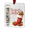Christmas Acrylic Cash Holder Ornament Reusable Display Stand Hanging Tree Decoration Party Table Ornament Festive Gift Decor