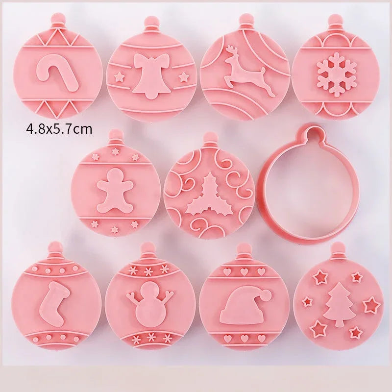 Christmas Cookie Mold Set Creative Baking Tools Holiday Biscuit Cutter Sugar Cookie Shaper DIY Kitchen Accessories for Baking