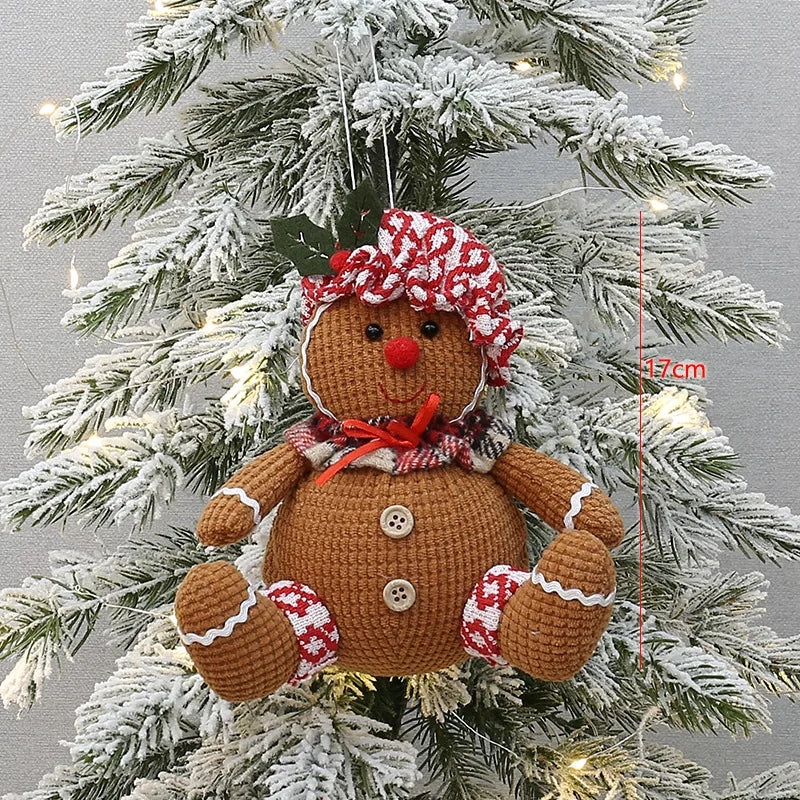 Gingerbread Man Christmas Tree Topper Decorations Funny Xmas Gingerbread Hugger Decor for Tree Wine Bottle Curtain Ornaments