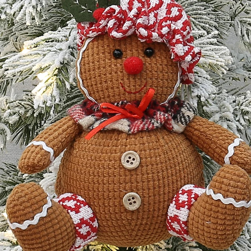 Gingerbread Man Christmas Tree Topper Decorations Funny Xmas Gingerbread Hugger Decor for Tree Wine Bottle Curtain Ornaments