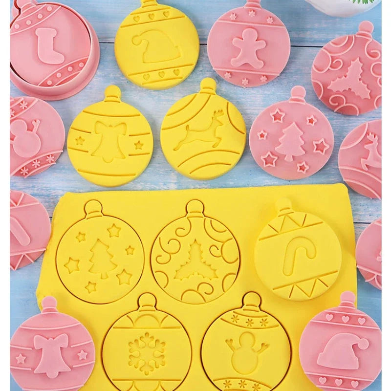 Christmas Cookie Mold Set Creative Baking Tools Holiday Biscuit Cutter Sugar Cookie Shaper DIY Kitchen Accessories for Baking