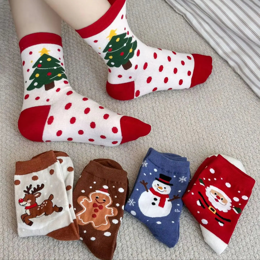 Creative Christmas Socks Autumn Winter Snowman Cartoon Socks European American New Year Fashion Funny Socks Santa Claus for Gift
