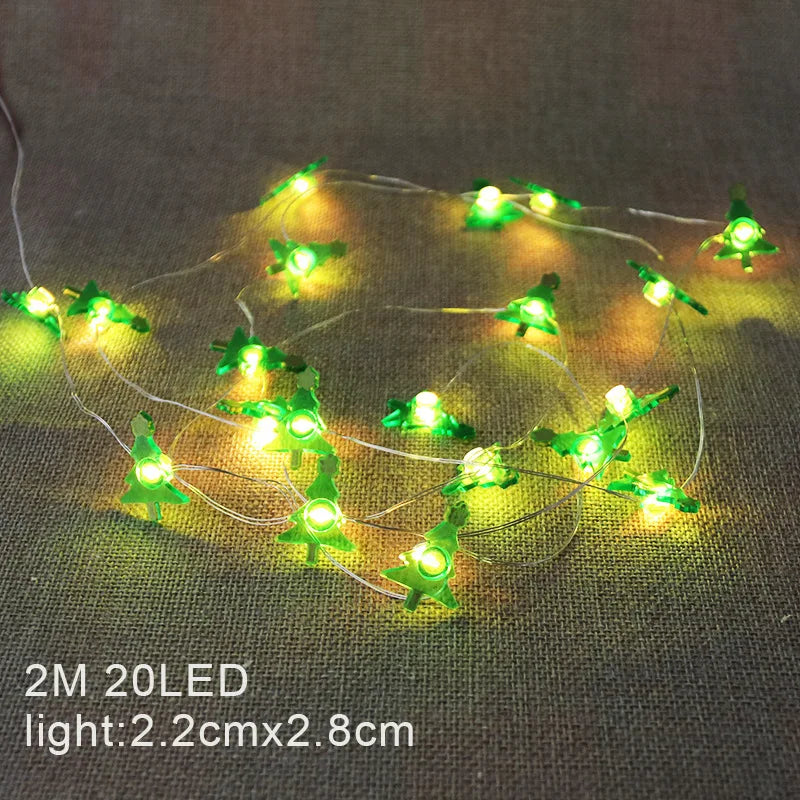 Christmas Decoration String Lights 2M 20 LED Fairy Garland Battery Powered Bedroom Living Room Garden Festive Light String