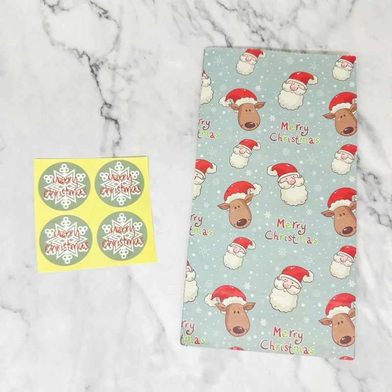 Christmas Kraft Paper Bags Merry Christmas Cookie Candy Gift Packaging Bags 2026 New Year Party Favors Packing Supplies