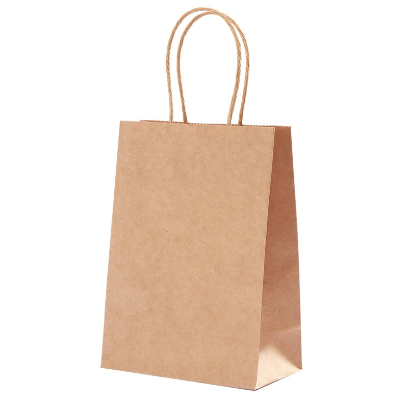 5 pcs Kraft Paper Bags Snowman Christmas Gift Bags with Handle 15x8x21cm Cookie Packaging Bags Wedding Party Favor Boxes