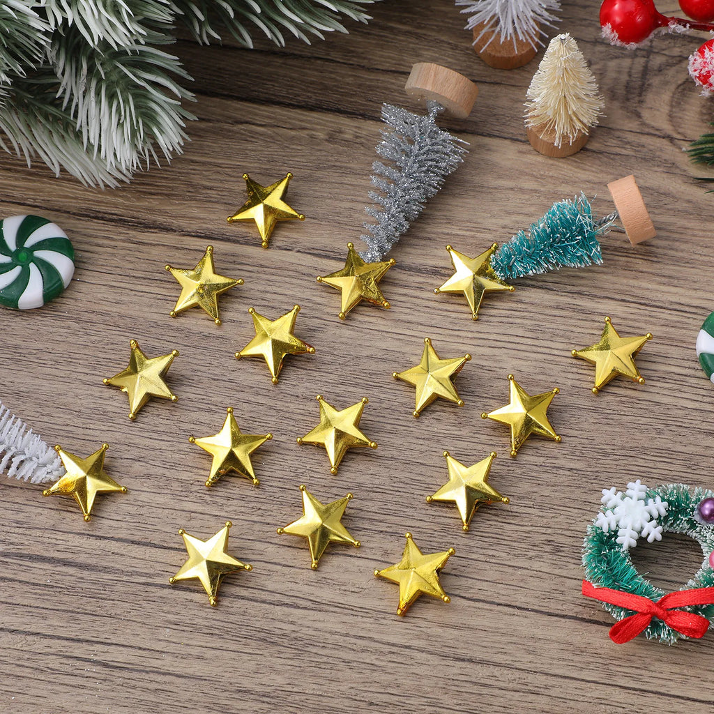 Christmas Tree Topper Stars 50 Pack Mini Gold Treetop Decorations for Home Holiday Party Decor