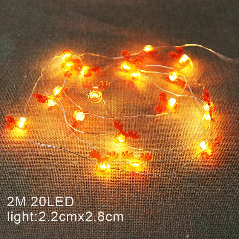 Christmas Decoration String Lights 2M 20 LED Fairy Garland Battery Powered Bedroom Living Room Garden Festive Light String
