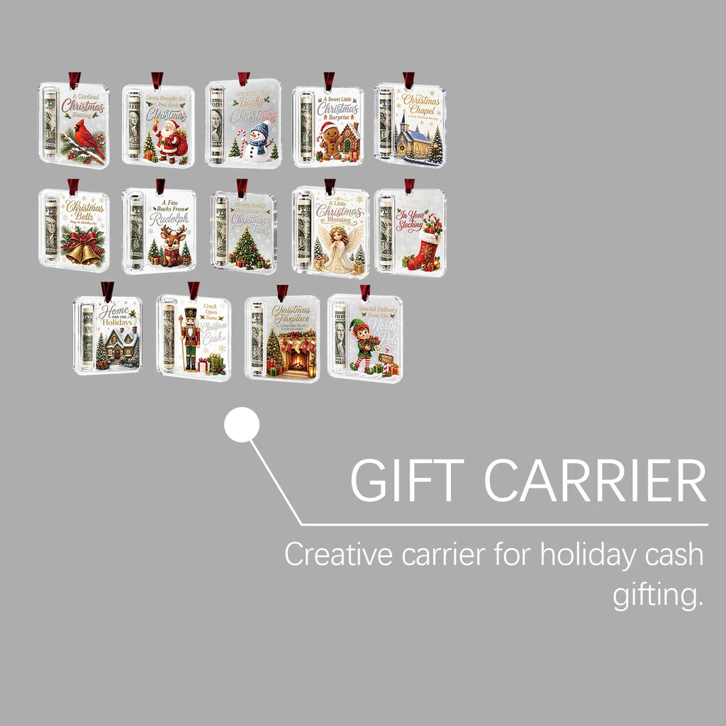 Christmas Acrylic Cash Holder Ornament Reusable Display Stand Hanging Tree Decoration Party Table Ornament Festive Gift Decor